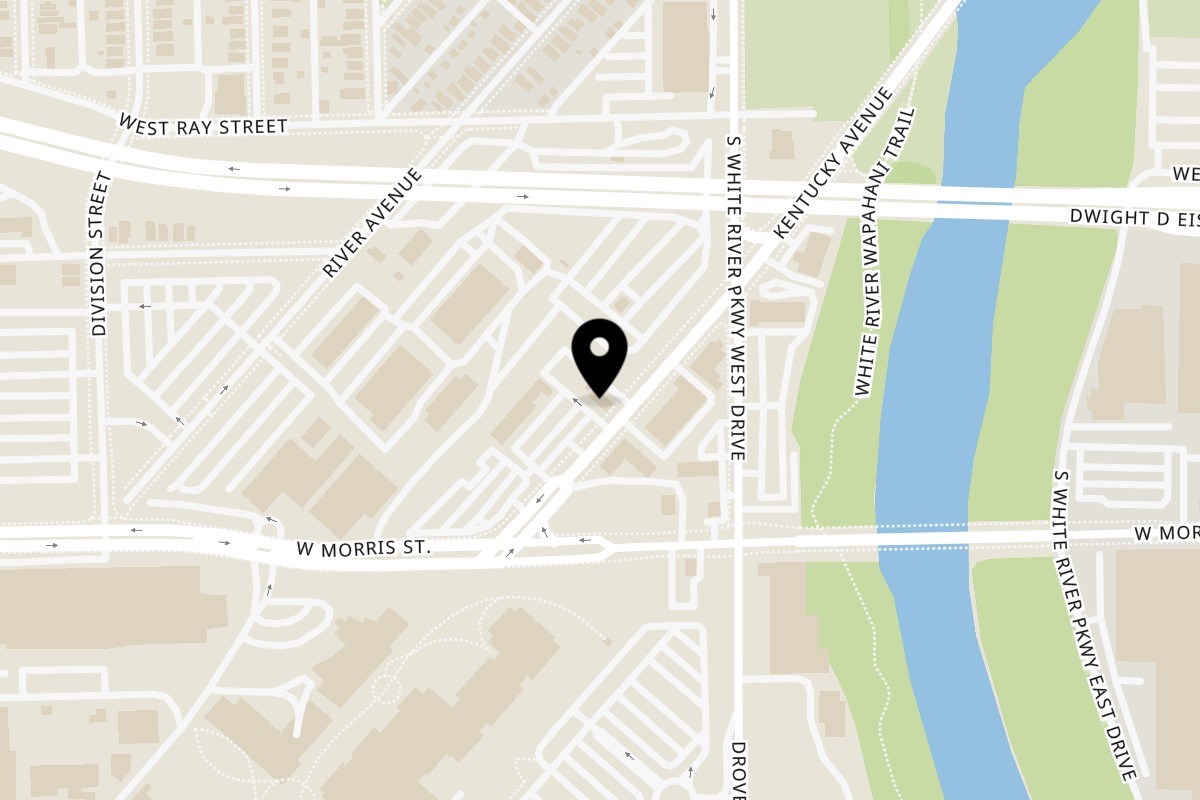 Map showing the location of John's Famous Stew on 1146 Kentucky Ave in Indianapolis